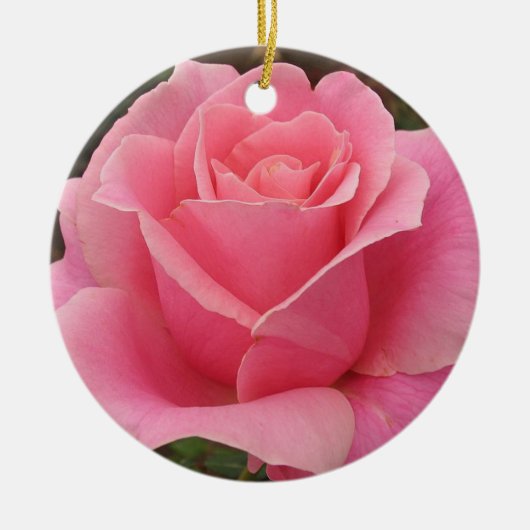Roze Roos Versiering Keramisch Ornament (Voorkant)