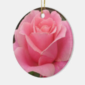 Roze Roos Versiering Keramisch Ornament (Links)