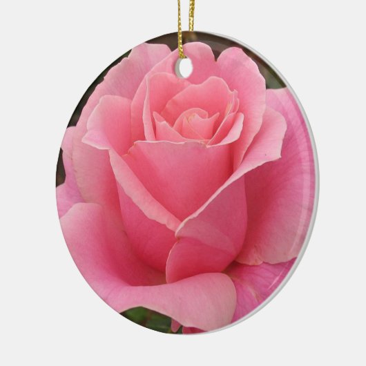 Roze Roos Versiering Keramisch Ornament (Links)