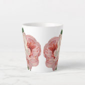 Roze Roos Vintage Ontwerp Latte Mok (Voorkant)