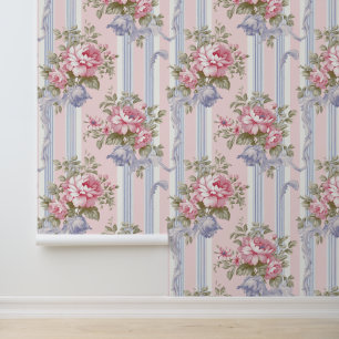 Roze Roos Vintage Shabby Chic Peel en Stick Behang