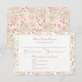 Roze Roos Vintage Trouw RSVP Antwoord Kaart (Voorkant / Achterkant)