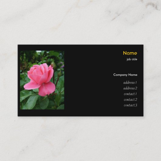 roze roos visitekaartje (Voorkant)