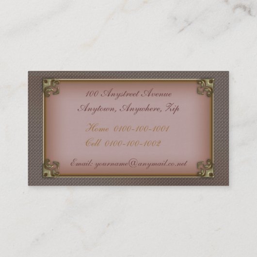 Roze  Roos Visitekaartje (Achterkant)