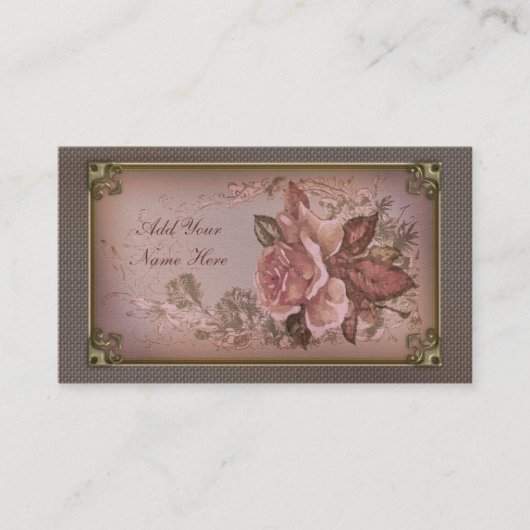 Roze Roos Visitekaartje (Voorkant)