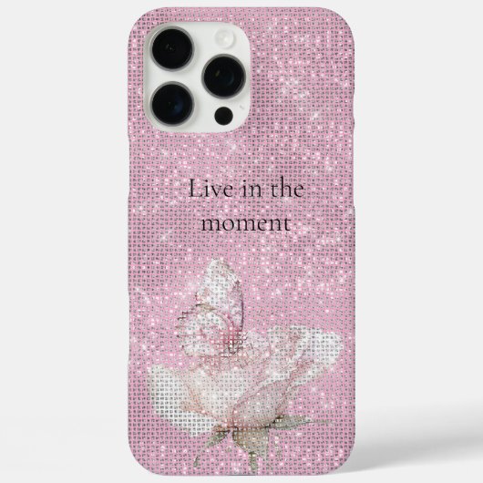 Roze Roos Vlinder Glans Case-Mate iPhone Case (Achterkant)
