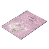 Roze Roos Vlinder Glans  Notitieboek (Linkerzijde)