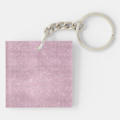 Roze Roos Vlinder Glans Sleutelhanger (Achterkant)