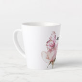 Roze Roos Vlinder Latte Mok (Linkerhoek)