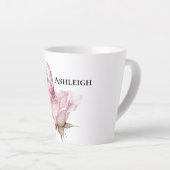 Roze Roos Vlinder Latte Mok (Rechterhoek)