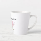 Roze Roos Vlinder Latte Mok (Rechts)