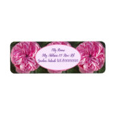 Roze  Roos Vloerbloem Etiket (Voorkant)