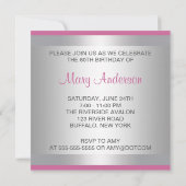 Roze Roos Vrouw Verjaardagsfeestje Kaart (Achterkant)