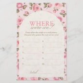  roze roos waar waren we Vrijgezellenfeest spel (Voorkant)