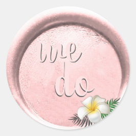 *~* Roze Roos Waszegel Stempel Trouw Ronde Sticker