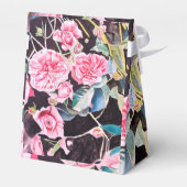 Roze Roos Waterverf Kool Oude Huwelijk Bedankdoosjes (Achterkant)