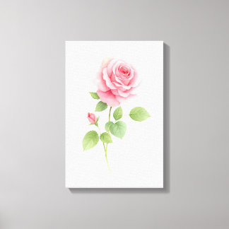 Roze Roos Waterverf Modern Muur Kunst Decoratie Ca