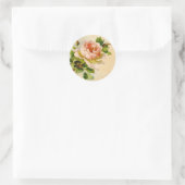 Roze Roos Waterverf schilderij Ronde Sticker (Tas)