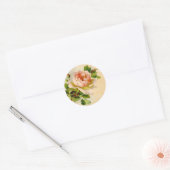 Roze Roos Waterverf schilderij Ronde Sticker (Envelop)