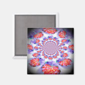 Roze roos wervelend magneet (Voorkant / Achterkant)