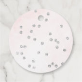 Roze Roos Zilver Winter Dank je Bedankjes Labels (Achterkant)
