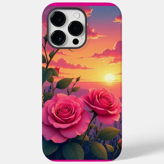  Roze Roos Zonsondergang Gloed Case-Mate iPhone Case