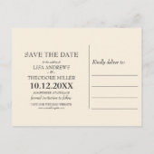 Roze  roos zwart BRUILOFT de datum opslaan Aankondigingskaart (Achterkant)