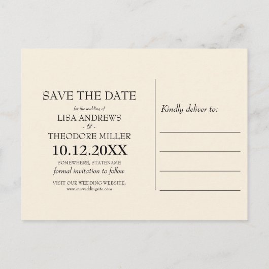 Roze roos zwart BRUILOFT de datum opslaan Aankondigingskaart (Achterkant)