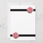 Roze Roos Zwarte Lint Trouw Save The Date (Achterkant)