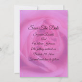 Roze Roosbloemblaadjes Bloemige Trouw  Save The Date (Voorkant)