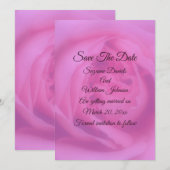 Roze Roosbloemblaadjes Bloemige Trouw  Save The Date (Voorkant / Achterkant)