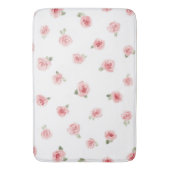 Roze Roosknop Aquarel Bloemig Vintage Roos Wit Badmat (Voorkant Verticaal)