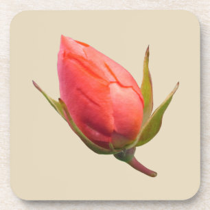 Roze Roosknop Bier Onderzetter