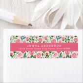 Roze Roosknop Bloem Adreslabel Etiket (Insitu)
