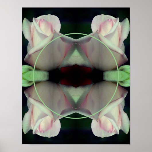 Roze Roosknop Bloem Frame Maak Je Eigen Foto Poster (Voorkant)