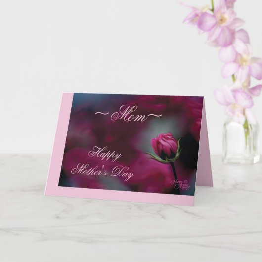 Roze Roosknop Moederdagkaart Kaart (Orchidee)