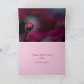 Roze Roosknop Moederdagkaart Kaart (Binnen)