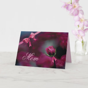 Roze Roosknop Moederdagkaart Kaart