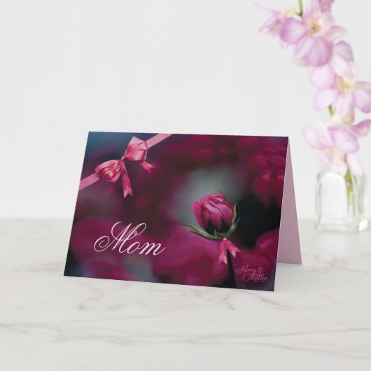 Roze Roosknop Moederdagkaart Kaart (Orchidee)