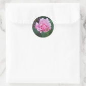 Roze Roosknop Ronde Sticker (Tas)