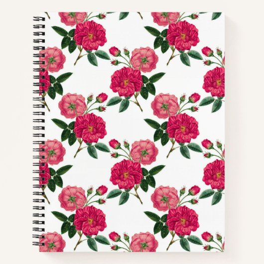 Roze roosprint notitieboek (Voorkant)