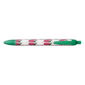 Roze roosprint zwarte inkt pen (Achterkant)