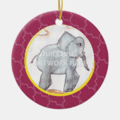 Roze rooster keramisch ornament (Voorkant)