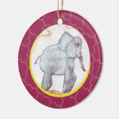 Roze rooster keramisch ornament (Links)