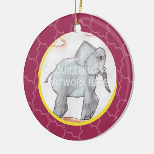 Roze rooster keramisch ornament (Links)