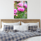 Roze roosters bloemen canvas afdruk (Insitu (Slaapkamer))