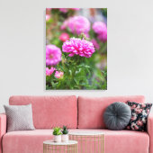 Roze roosters bloemen canvas afdruk (Insitu (Woonkamer))