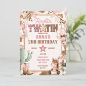 Roze Rootin Two-Tin Tweede Verjaardag Kaart (Staand voorkant)