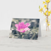 Roze Rosa Bloembiljet Kaart (Gele Bloem)