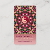 Roze Rosa Feminine Beauty YinYang Holistic Visitekaartje (Voorkant)